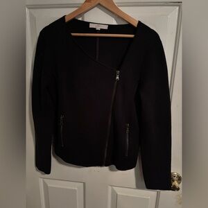 Ann Taylor LOFT Black Zip Up Sweater